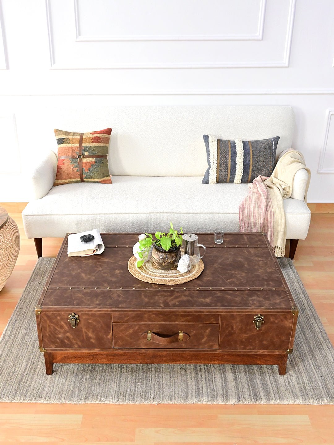 TULUM LEATHER COFFE TABLE - ART AVENUE