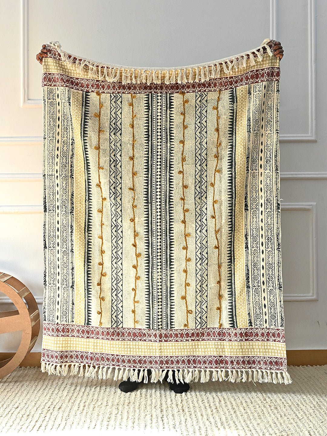SHADOWFLAME - BLOCK PRINTED THROW - ART AVENUE