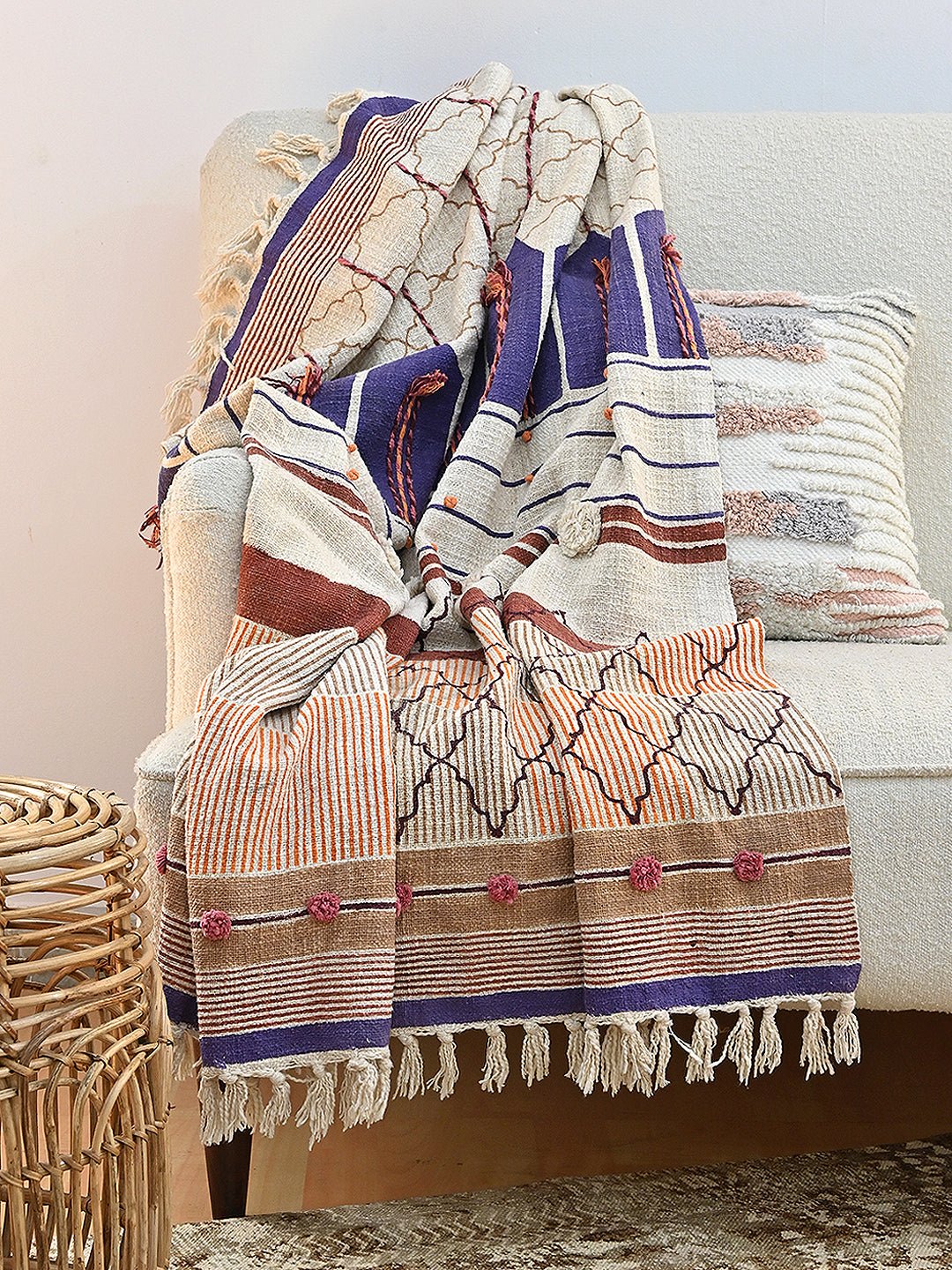 DEFENSIVE - BLOCK PRINTED THROW - ART AVENUE