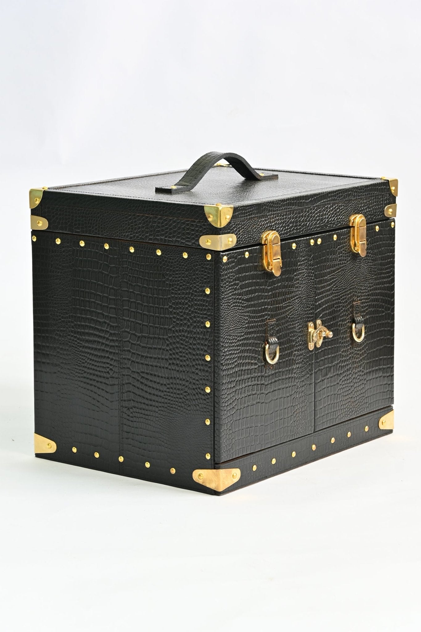 MILANO PORTABLE LEATHER BAR CABINET - ART AVENUE
