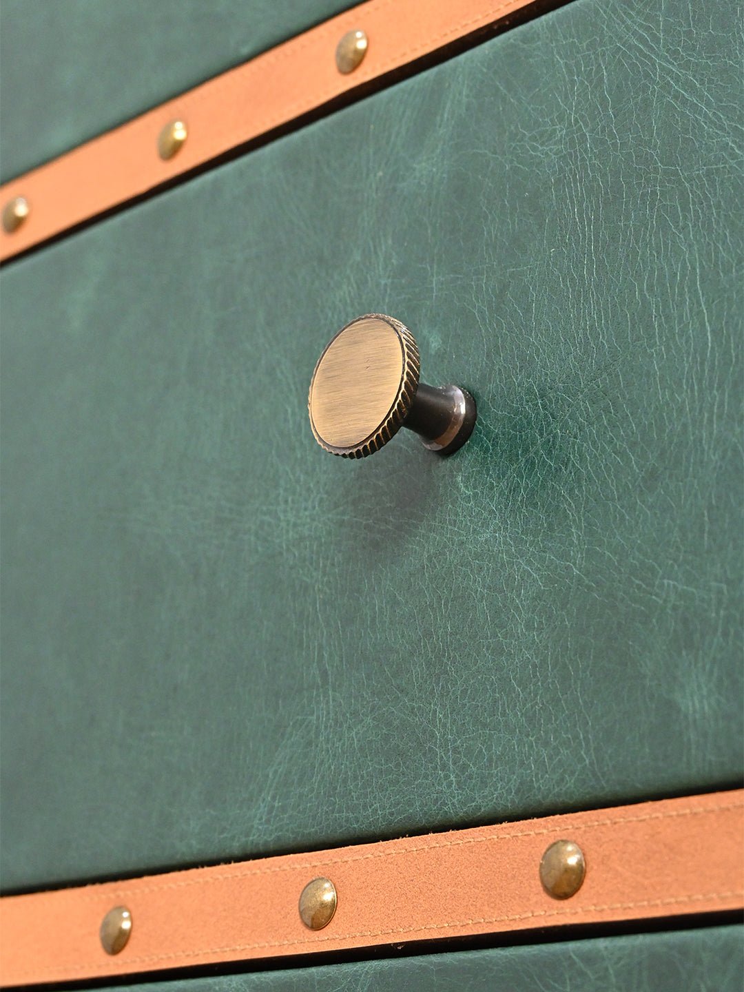 MARTIN - THREE DRAWER LEATHER TABLE - ART AVENUE