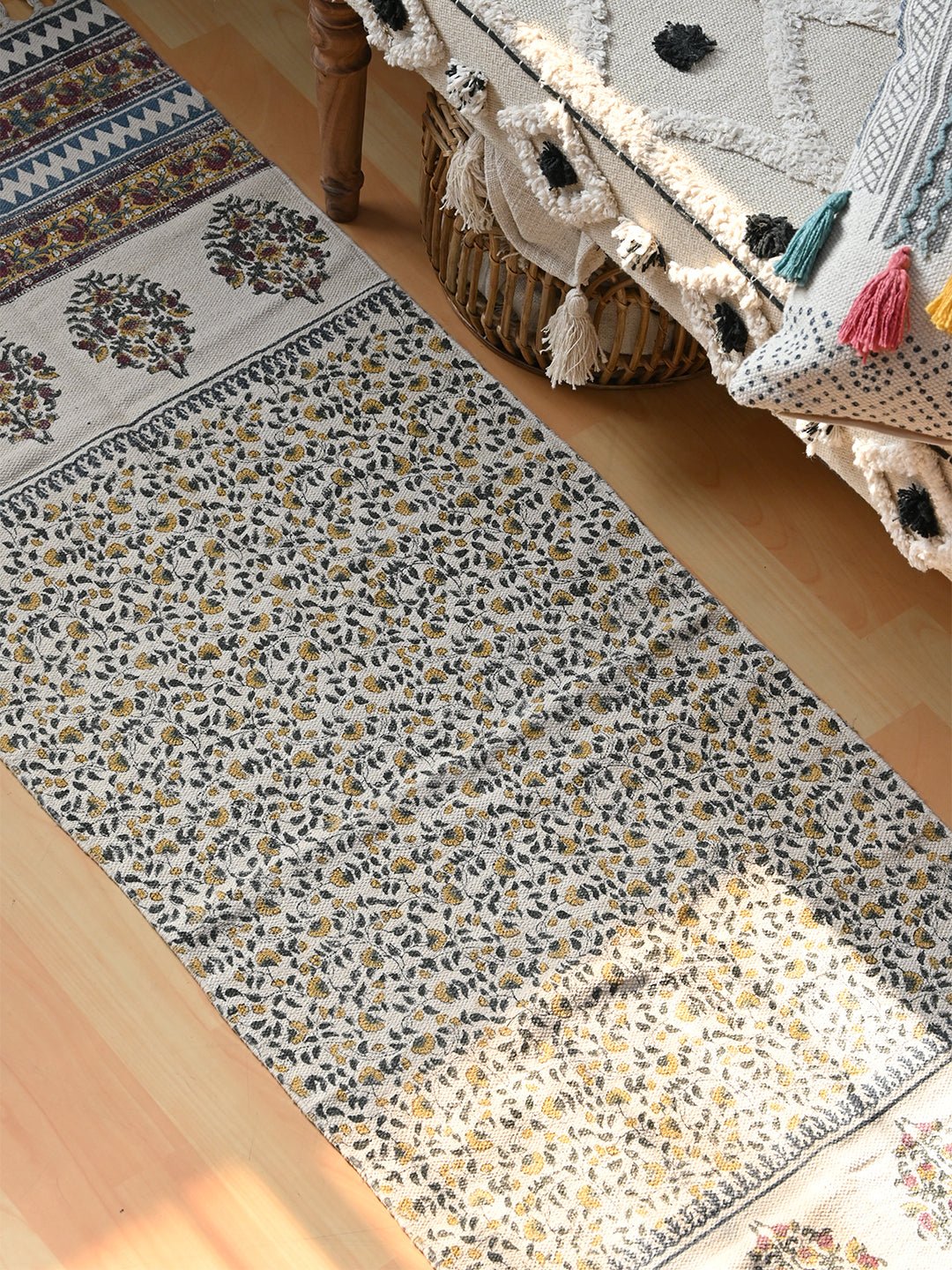 Bangui block-printed runner hallway styling — Art Avenue