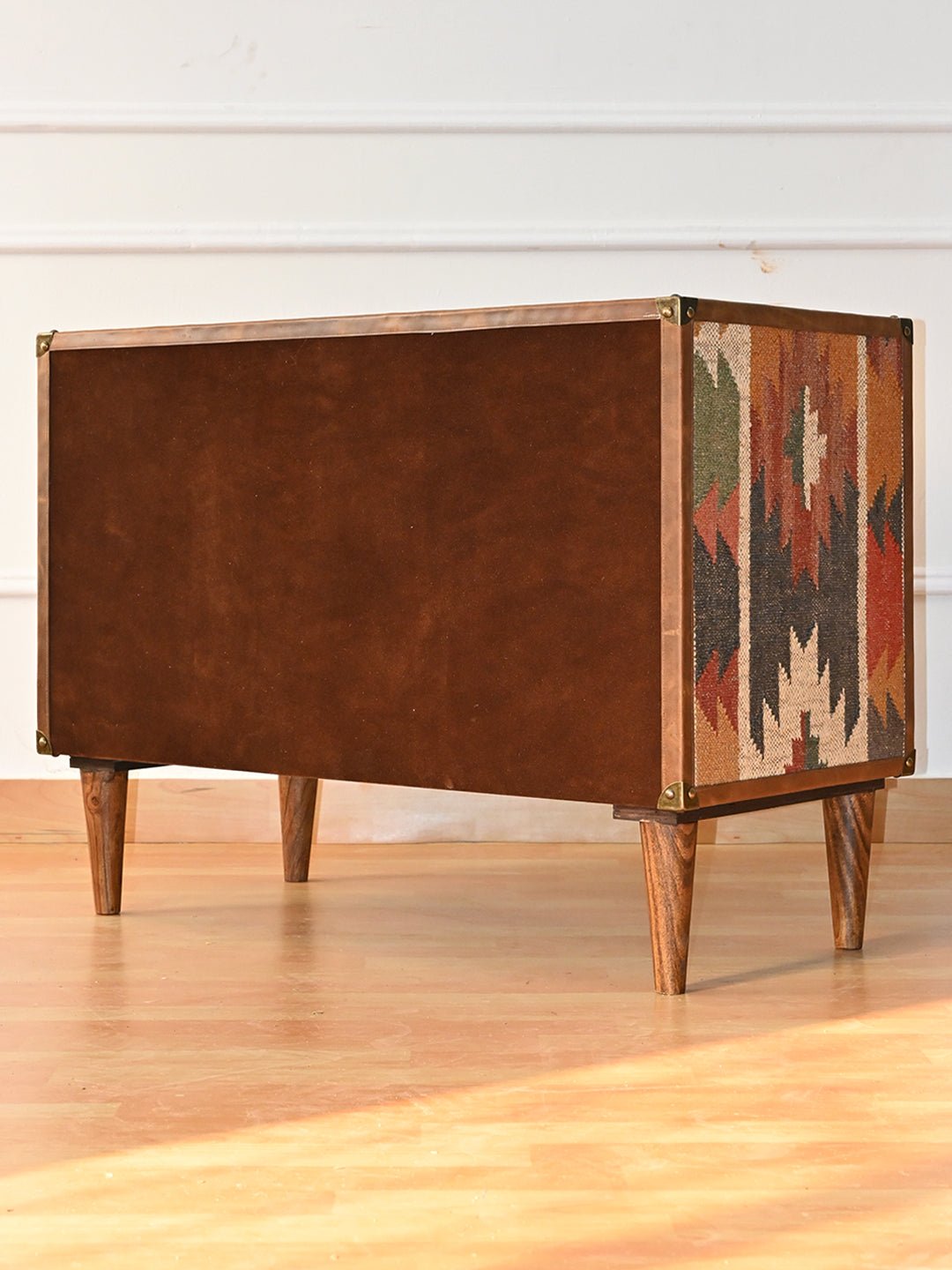 ACCENT CHEST OF DRAWERS - KILIM AND LEATHER - ART AVENUE