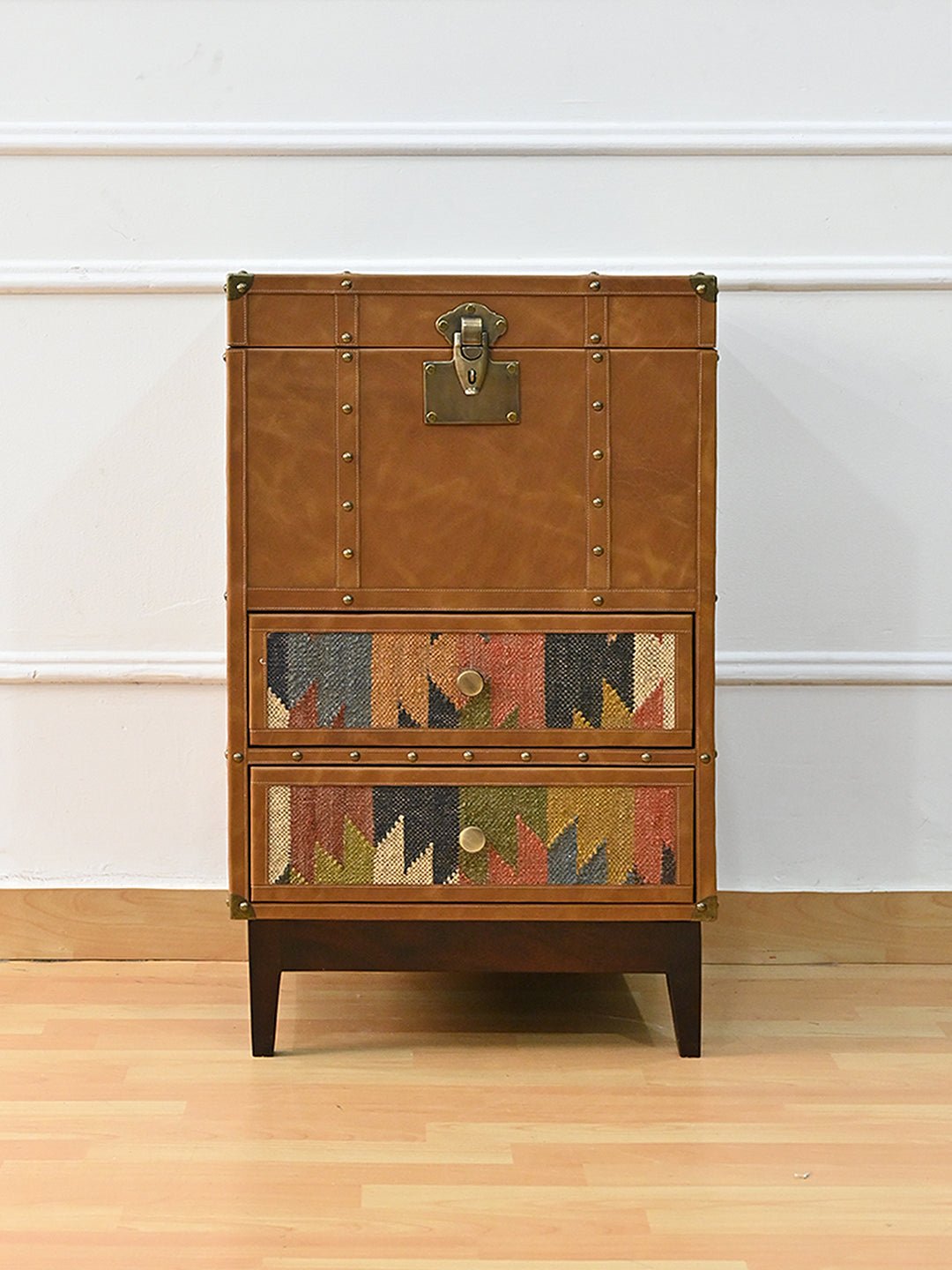 Kilim trunk — drawer detail — Art Avenue