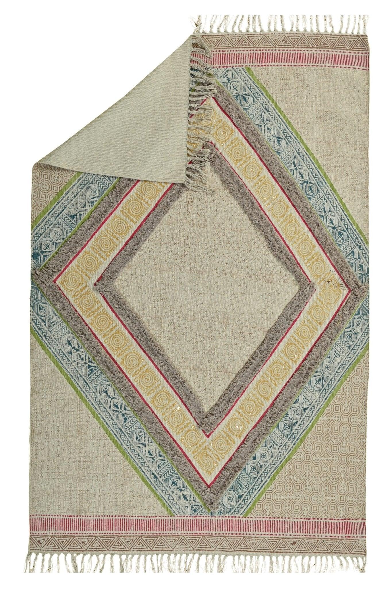 ADAH - BLOCK PRINTED RUG - ART AVENUE