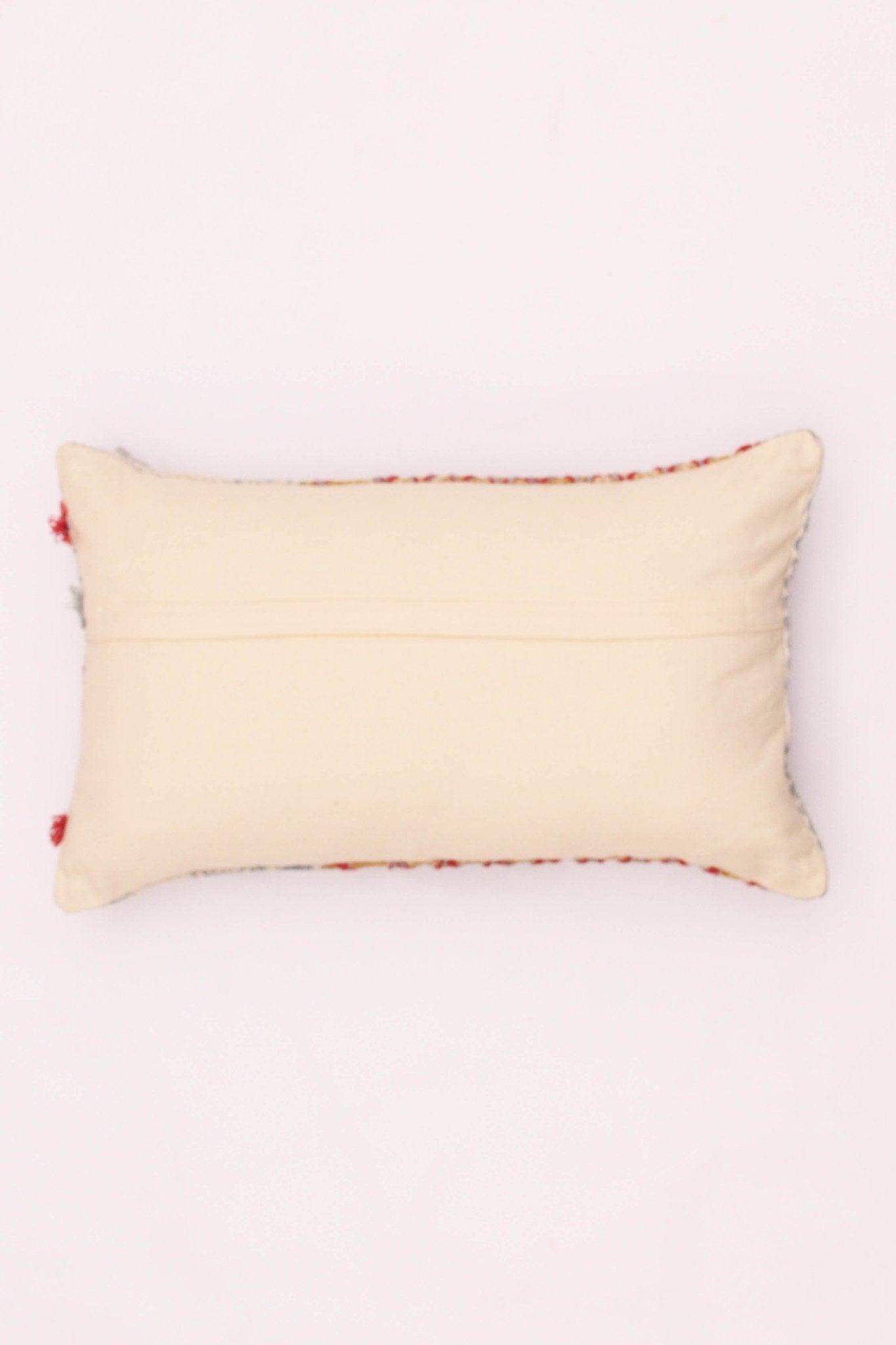 Detail of block-print embroidery on lumbar cushion cover — Art Avenue