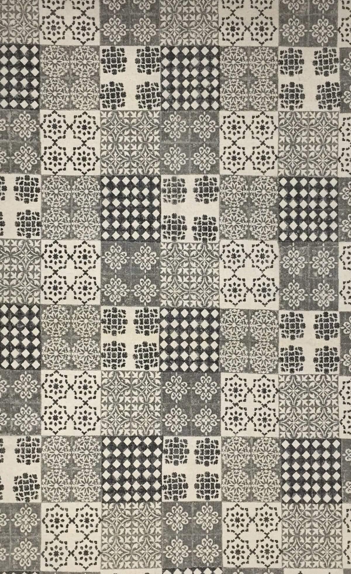Ajanta Block-Printed Cotton Dhurrie Rug in Black — Art Avenue