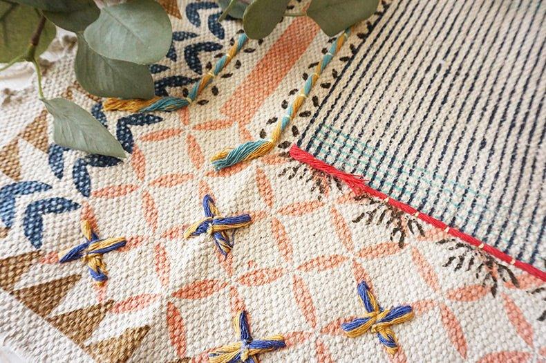 ASIATIC - BLOCK PRINTED COTTON FLOOR RUG RUNNER - ART AVENUE