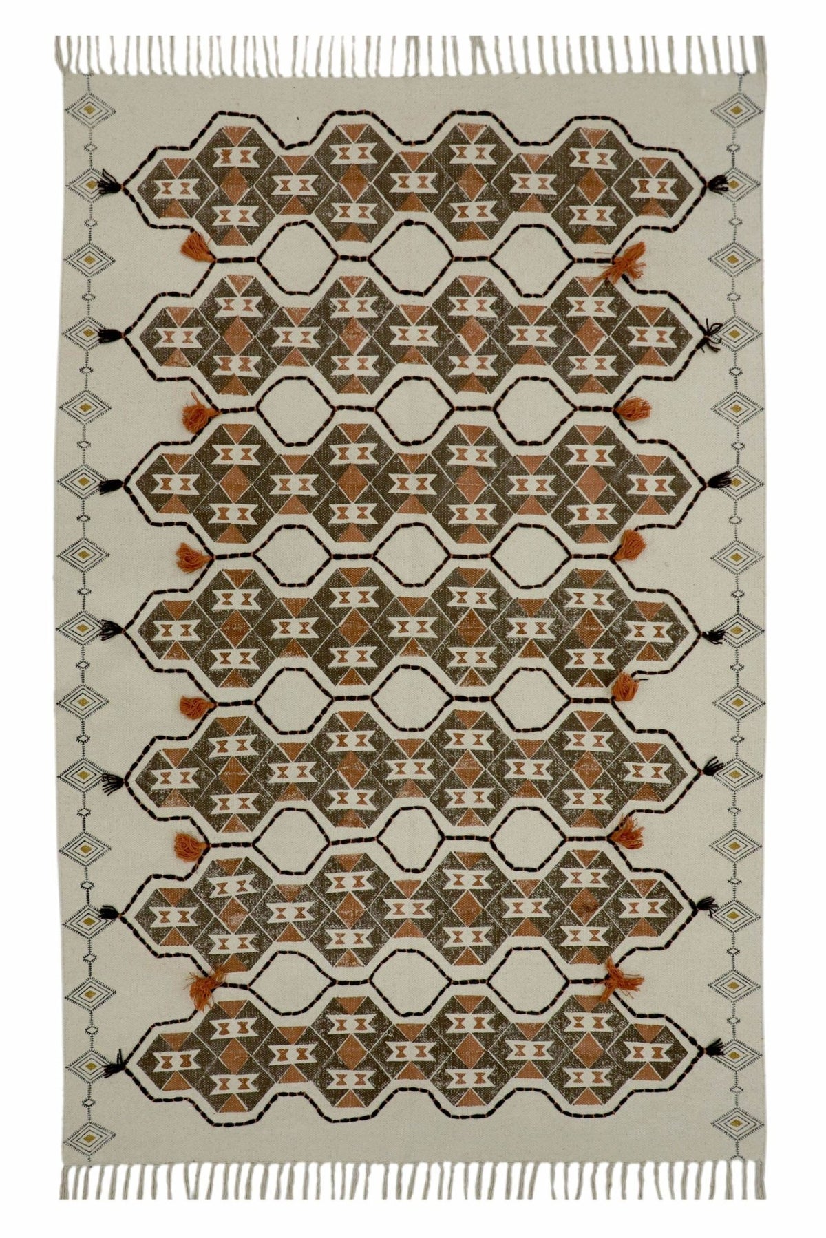 Bhiwadi cotton rug pattern detail — Art Avenue Jaipur