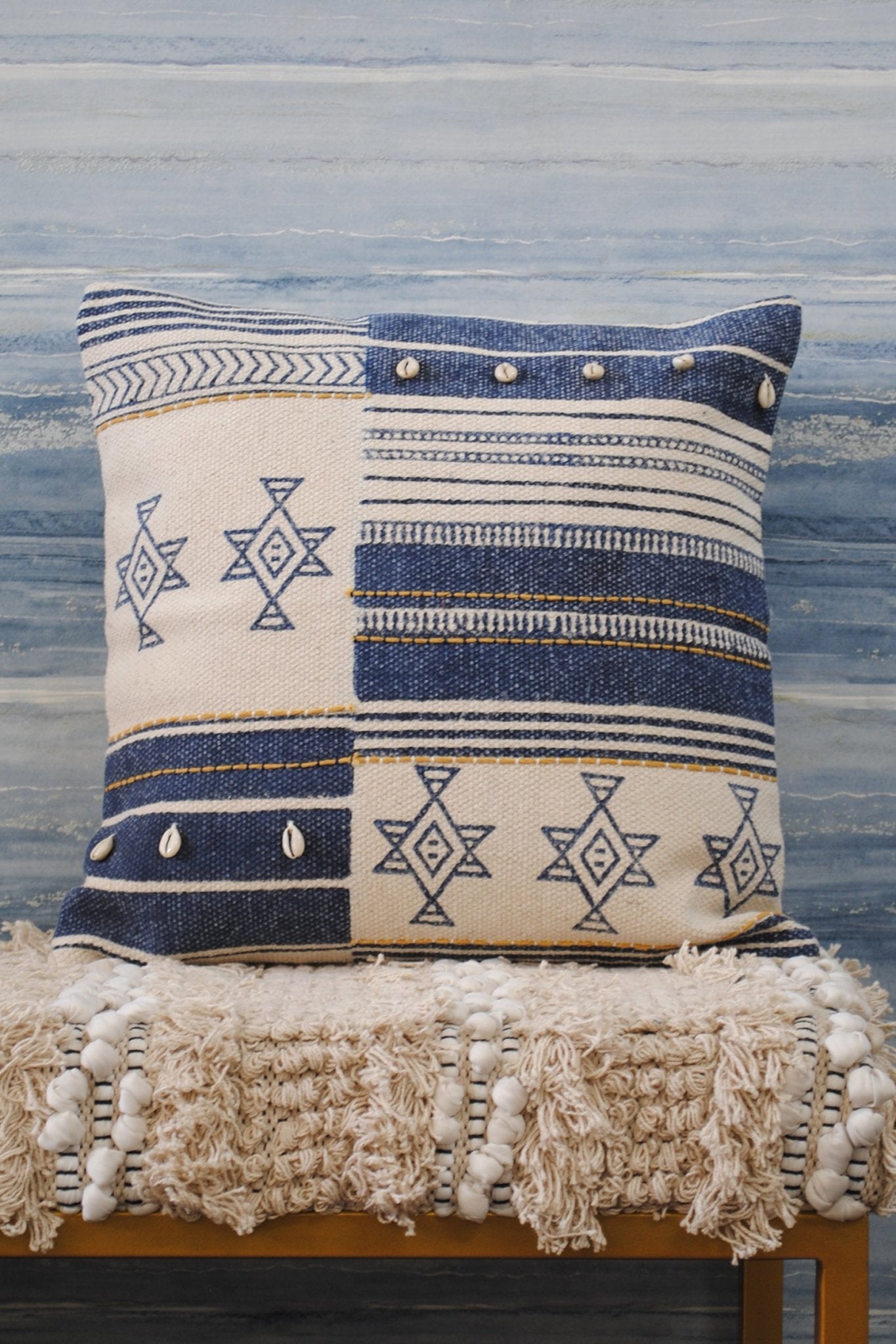BLUE LAUREL- SQUARE CUSHION COVER - ART AVENUE