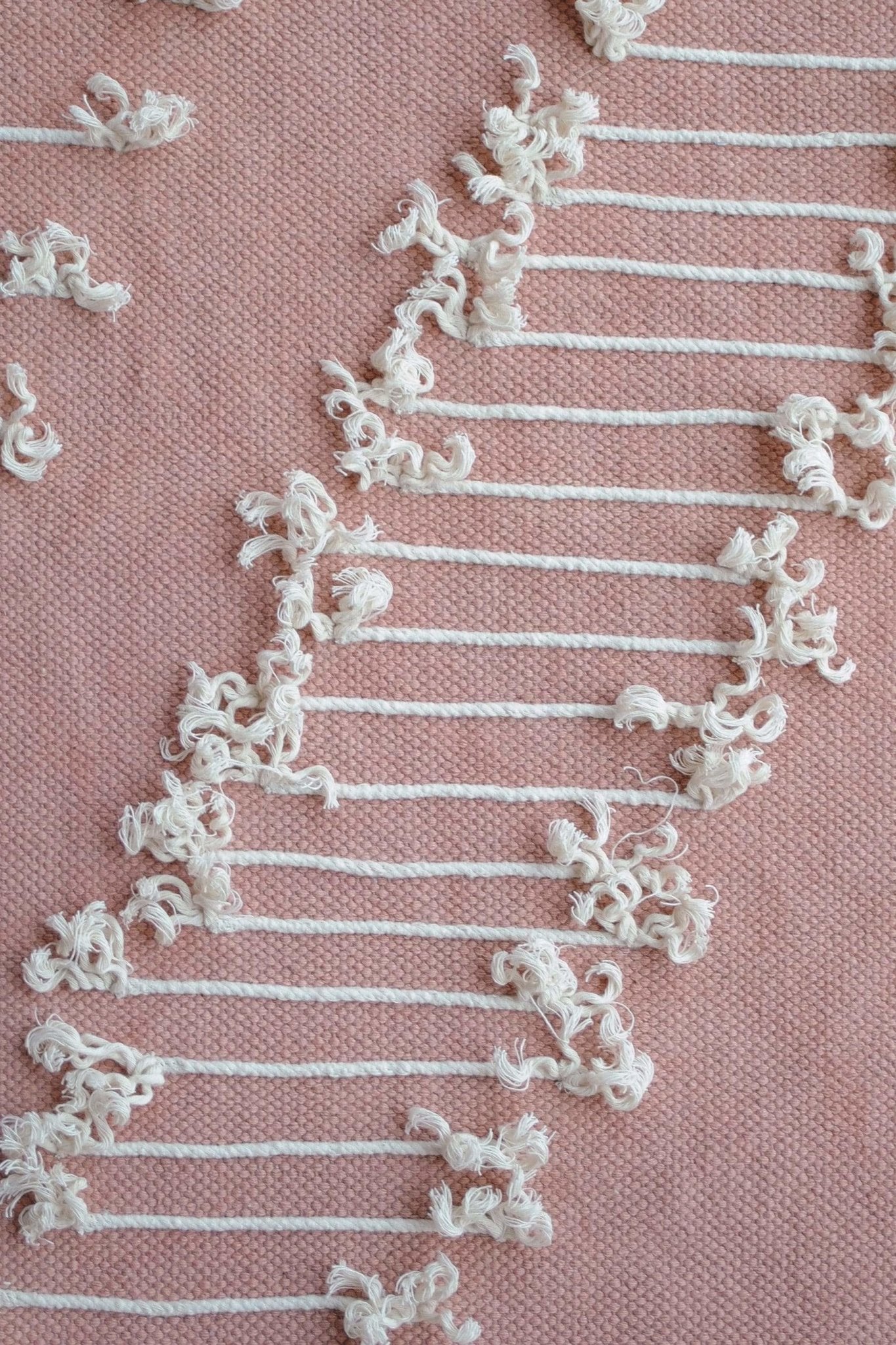 Fairmont hand-embroidered rug pink detail — Art Avenue Jaipur