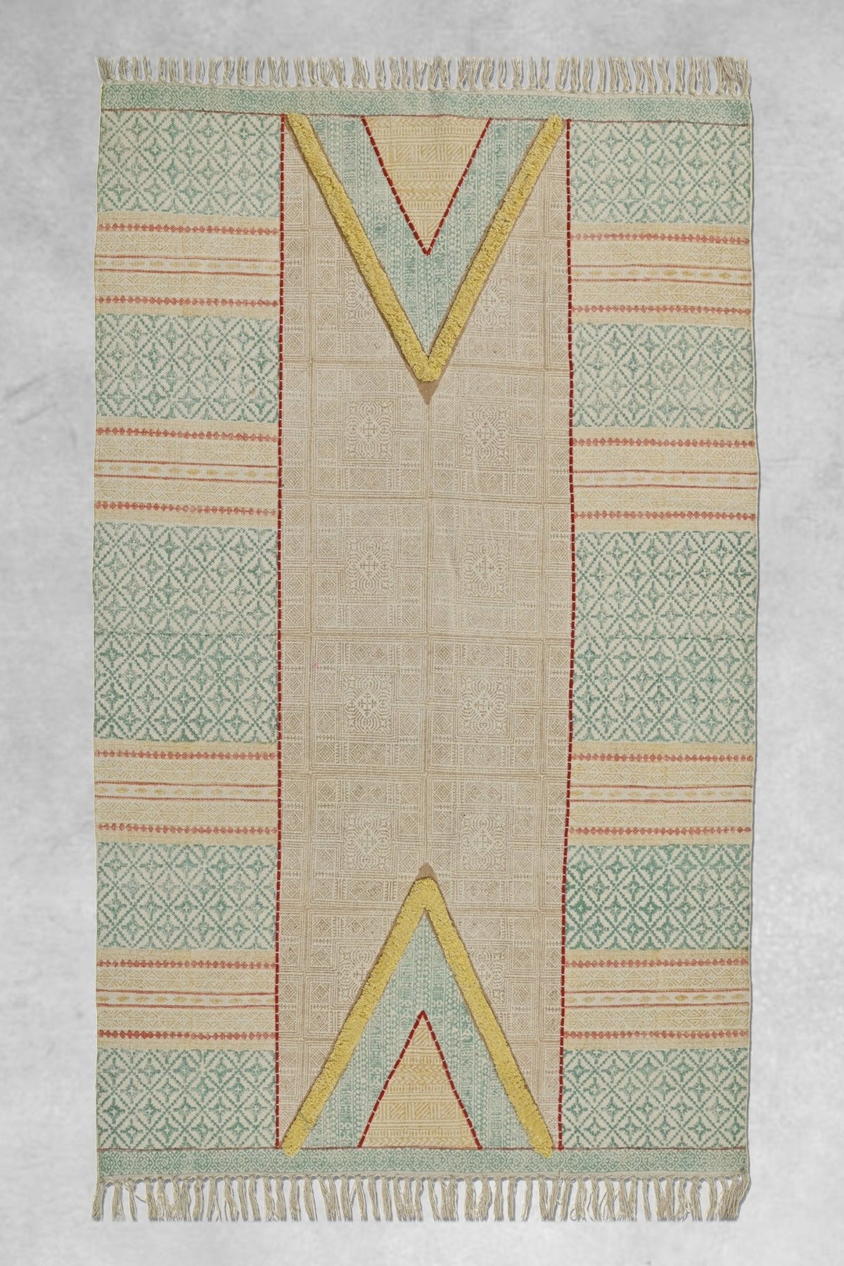 GANGES - BLOCK PRINTED RUG - ART AVENUE