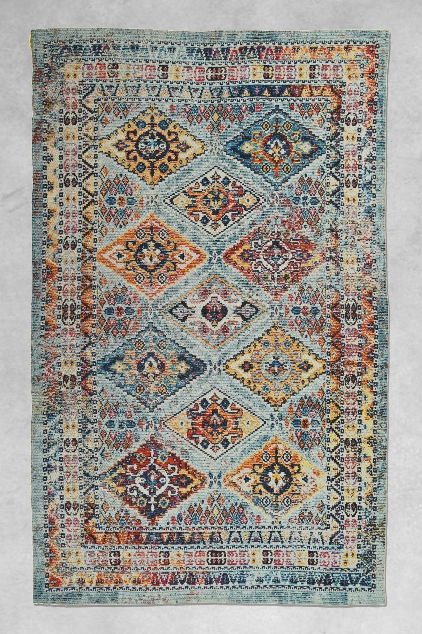 Georgia block-printed cotton rug — handmade in Jaipur