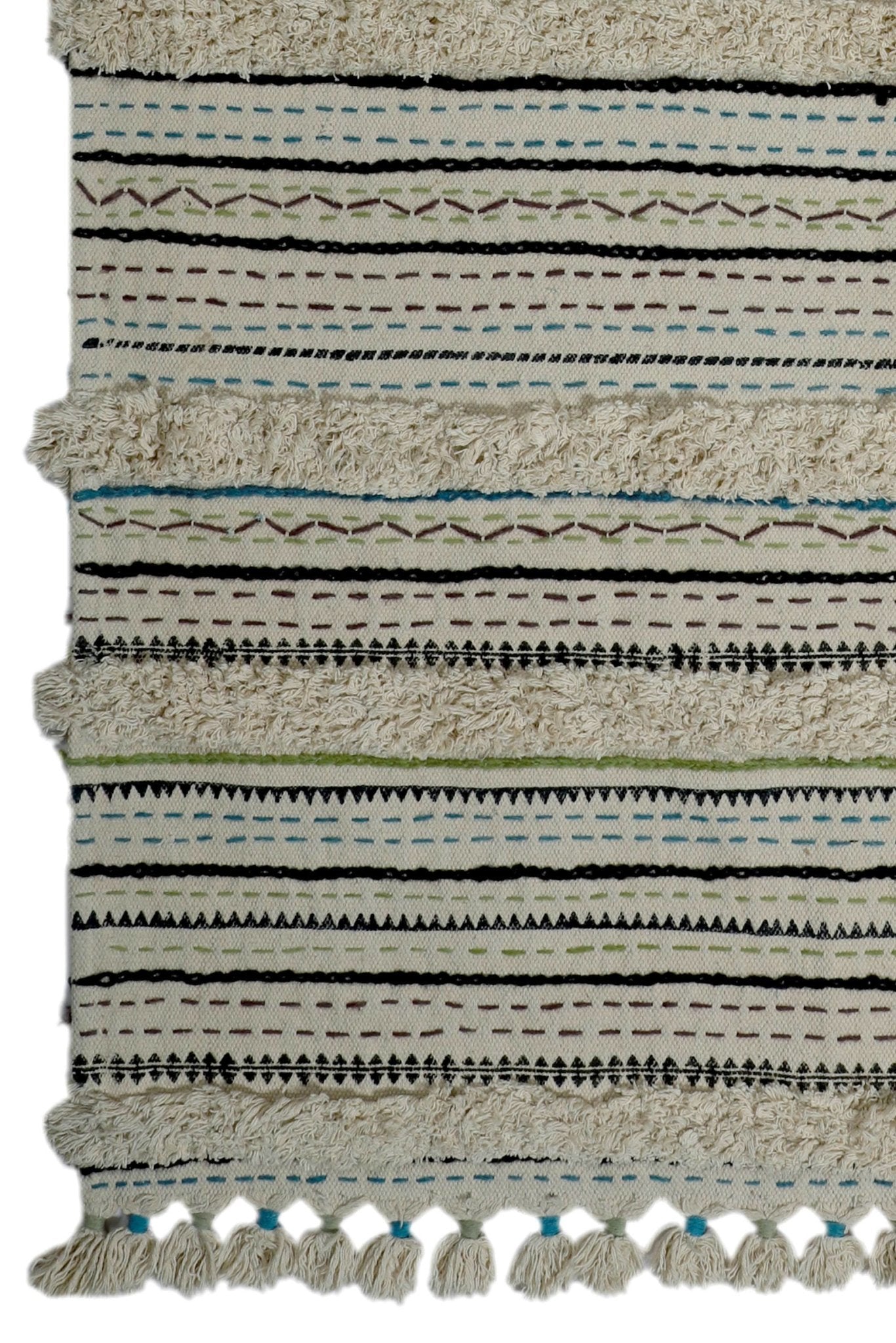 Khandela hand-embroidered rug detail — Art Avenue Jaipur