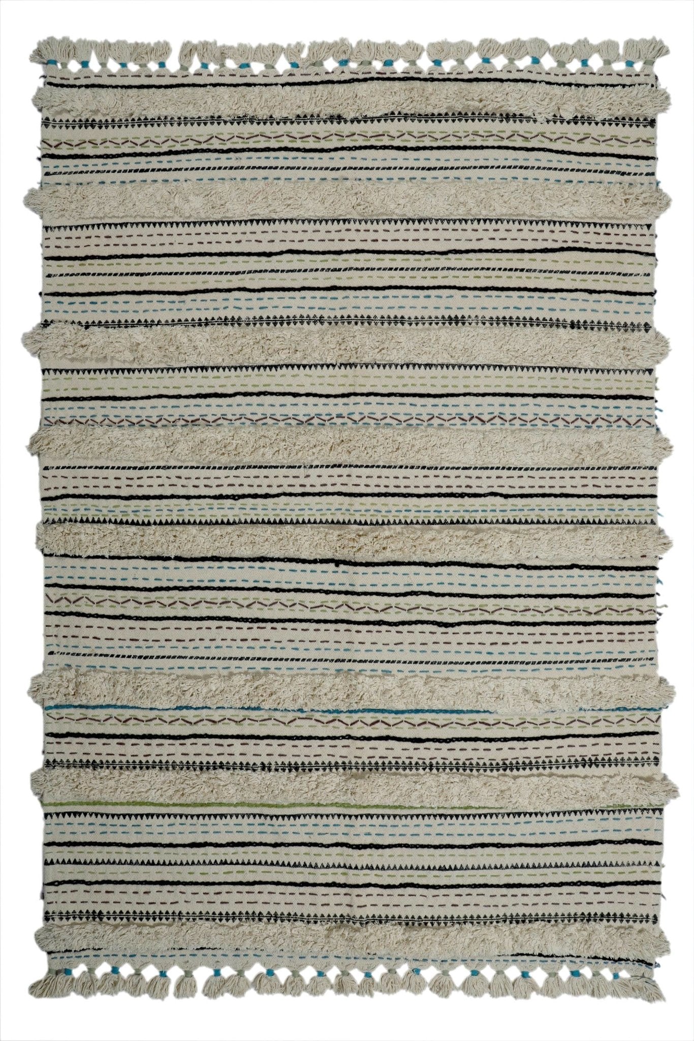 Khandela embroidered rug room setting — Art Avenue India