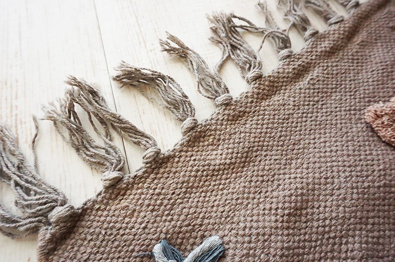 MICHAEL - HAND EMBROIDERED COTTON FLOOR RUG RUNNER - ART AVENUE