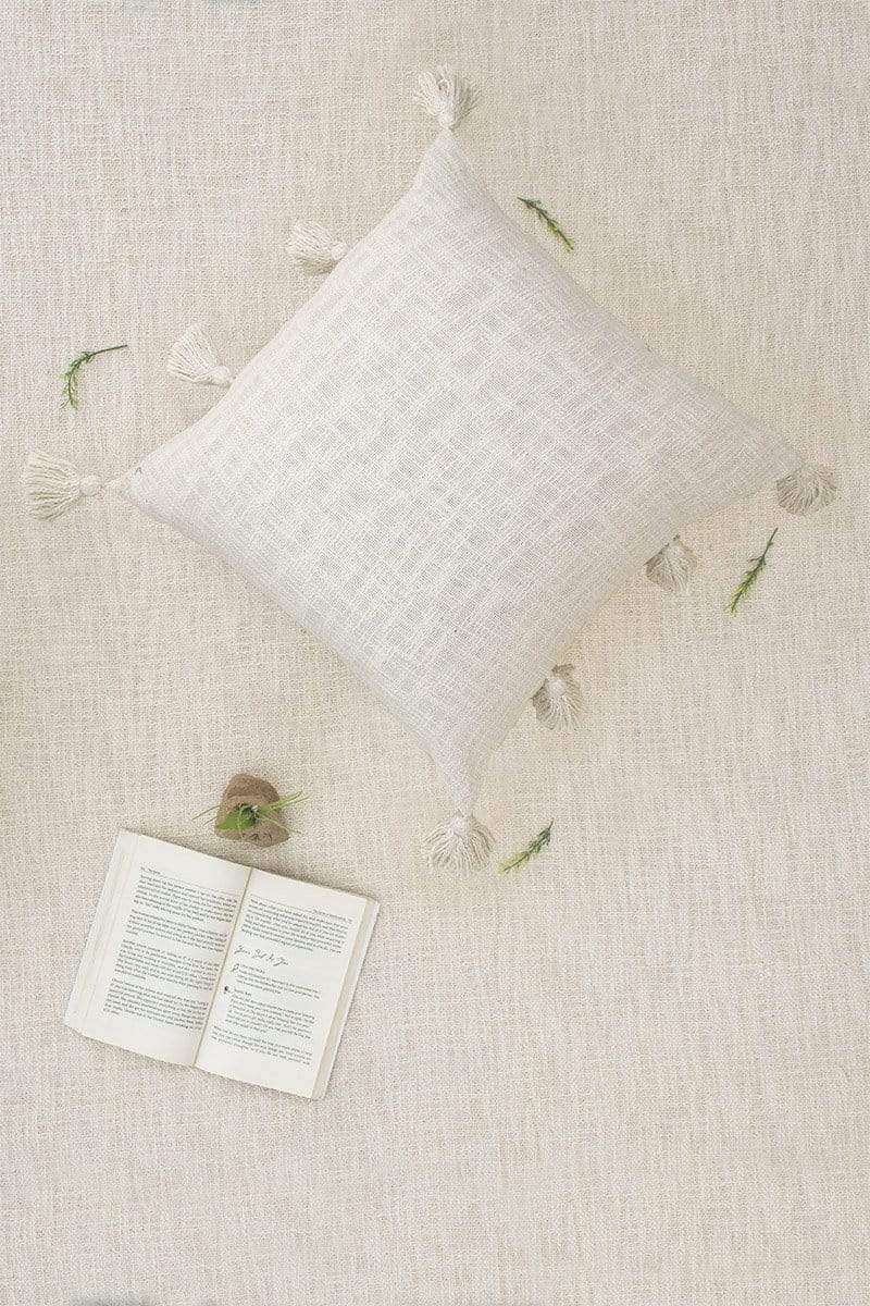 Noshiro Hand-Embroidered Square Cushion Cover — Art Avenue