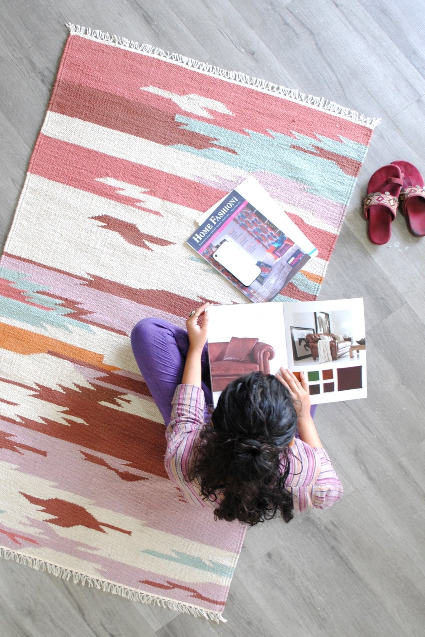 Parodia handwoven rug — handmade in Jaipur