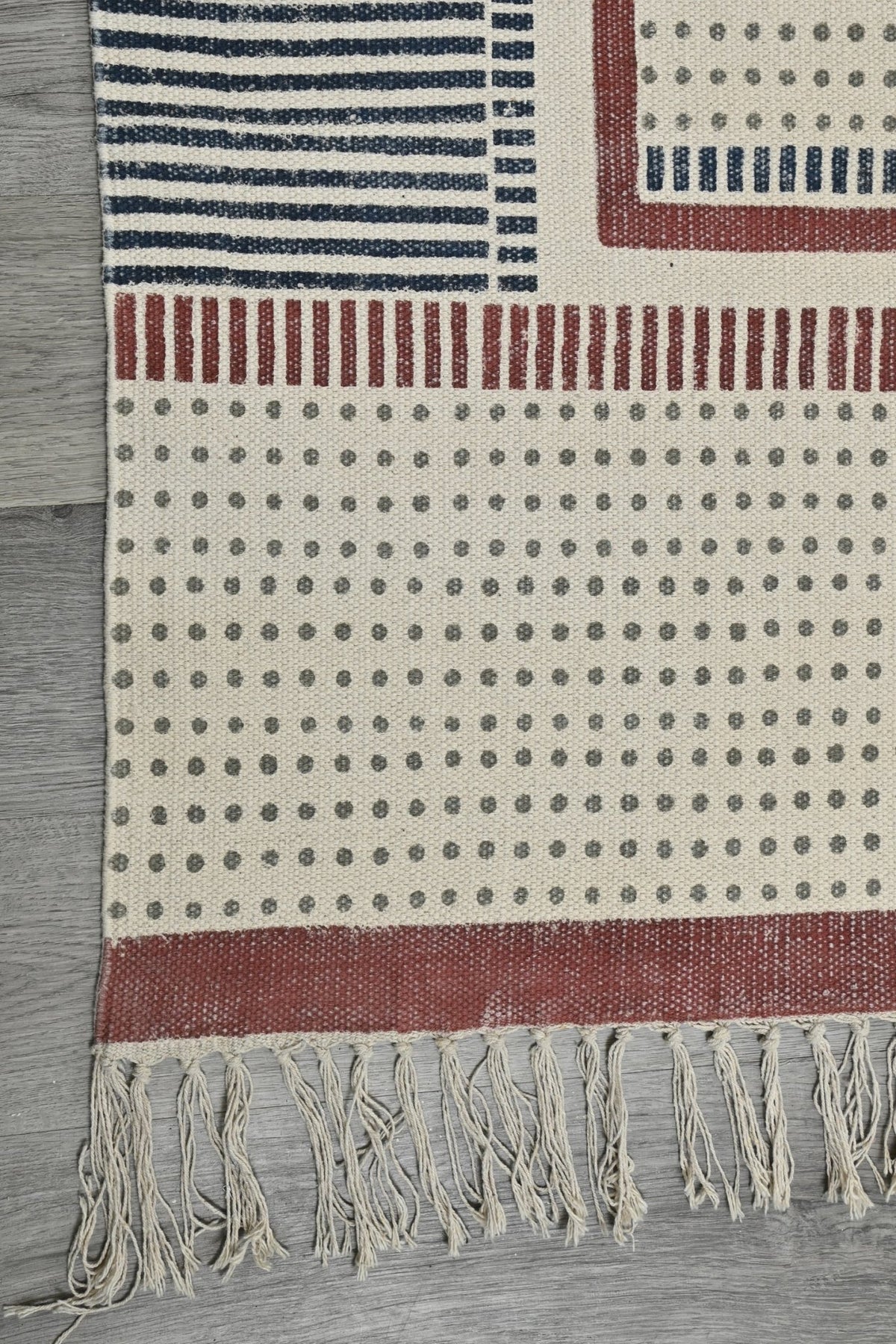 PETER HANDBLOCK PRINTED COTTON RUG - ART AVENUE