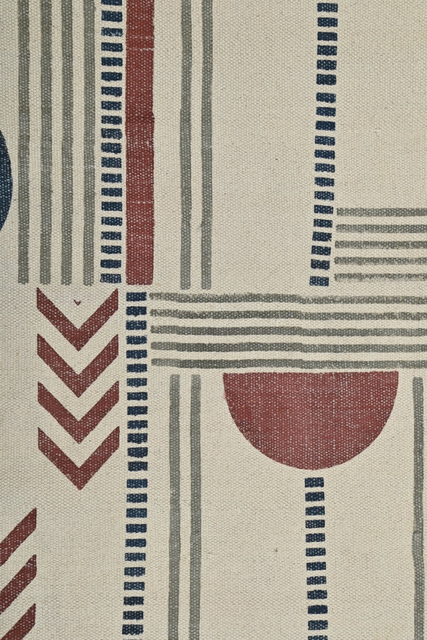 Premier Block-Printed Cotton Dhurrie Rug — multiple sizes — Art Avenue