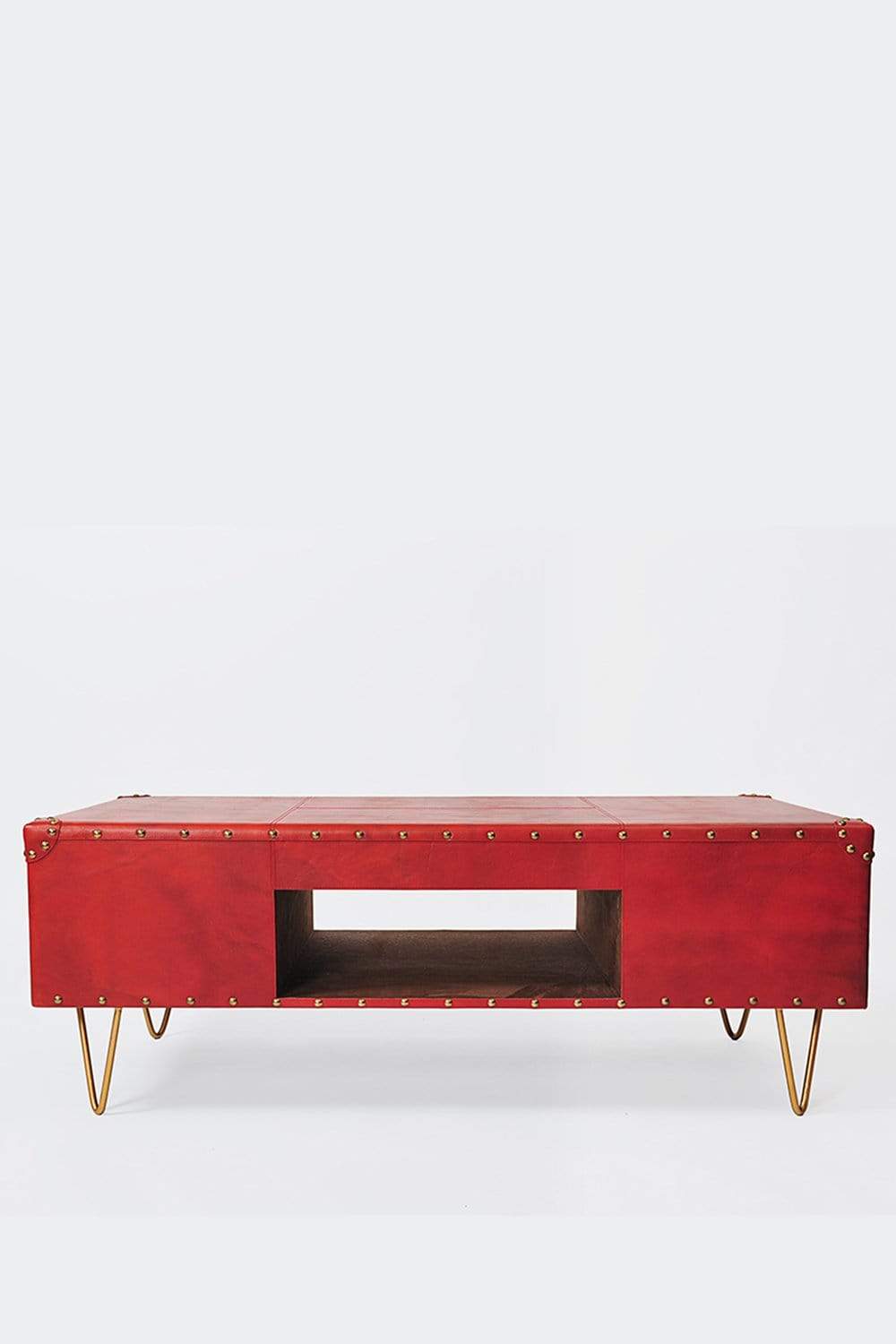 Leather coffee table — top surface detail — Art Avenue