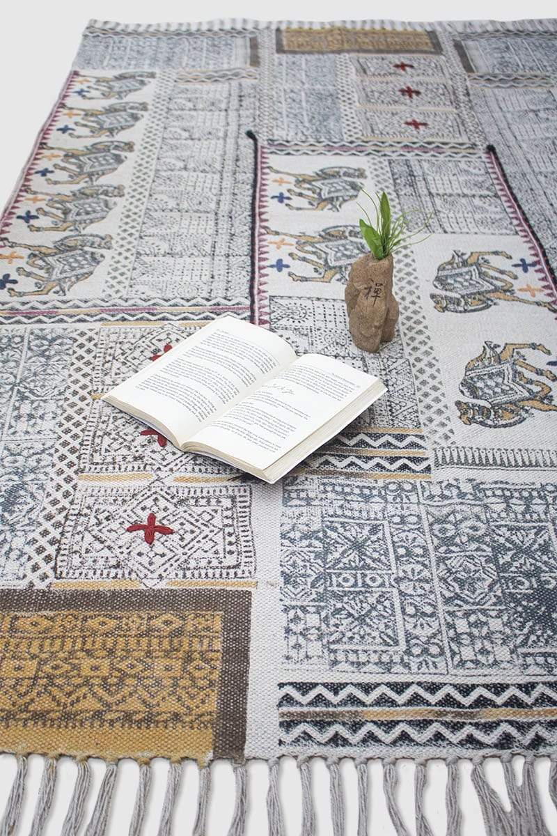 SAIL - BLOCK PRINTED RUG - ART AVENUE