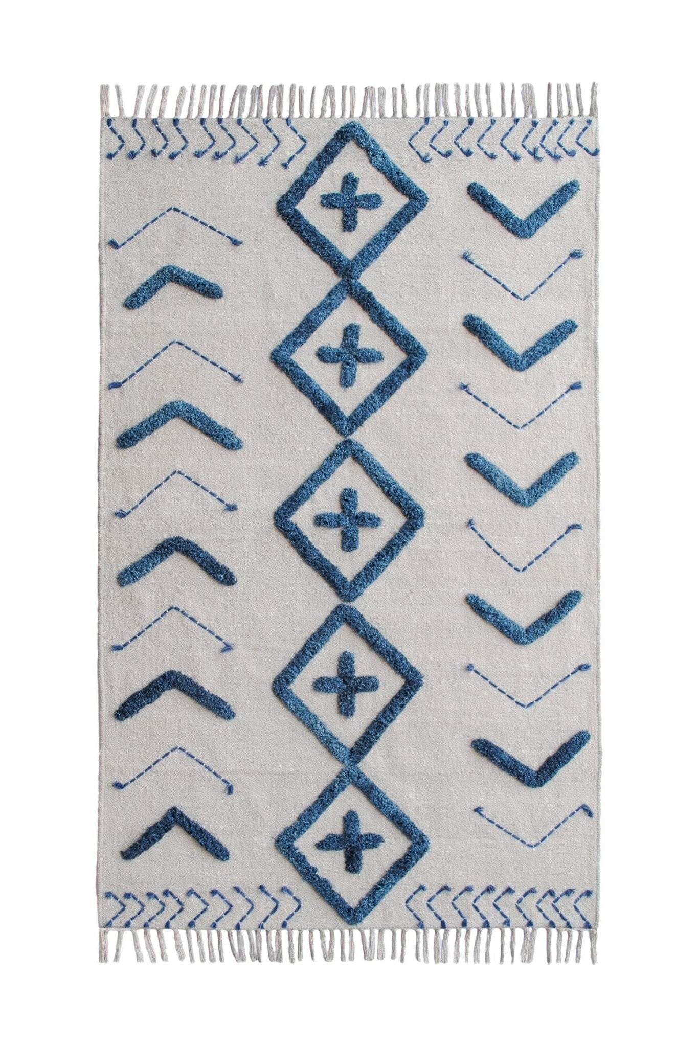 Santa tufted rug indigo texture — Art Avenue Jaipur