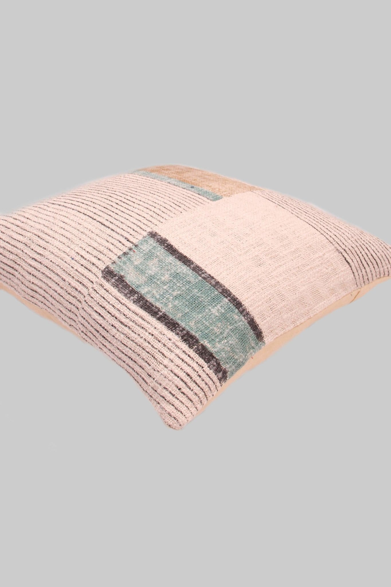 Detail of block-print on white square cushion cover — Art Avenue