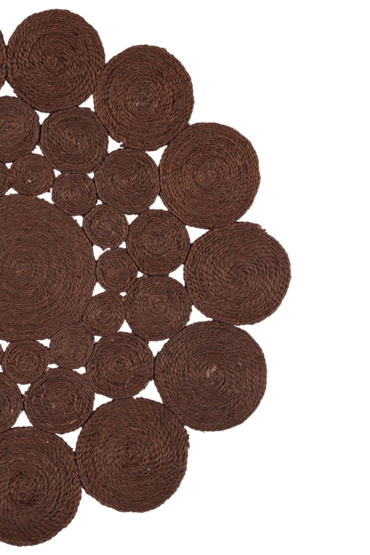 Thistle round jute rug room setting — Art Avenue India