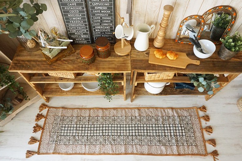 VANCE - BLOCK PRINTED COTTON FLOOR RUG RUNNER - ART AVENUE