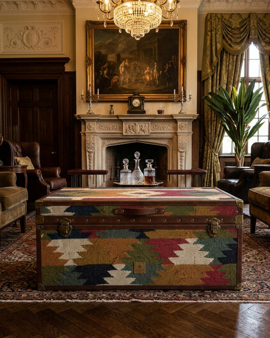 Aurum Kilim & Leather Trunk