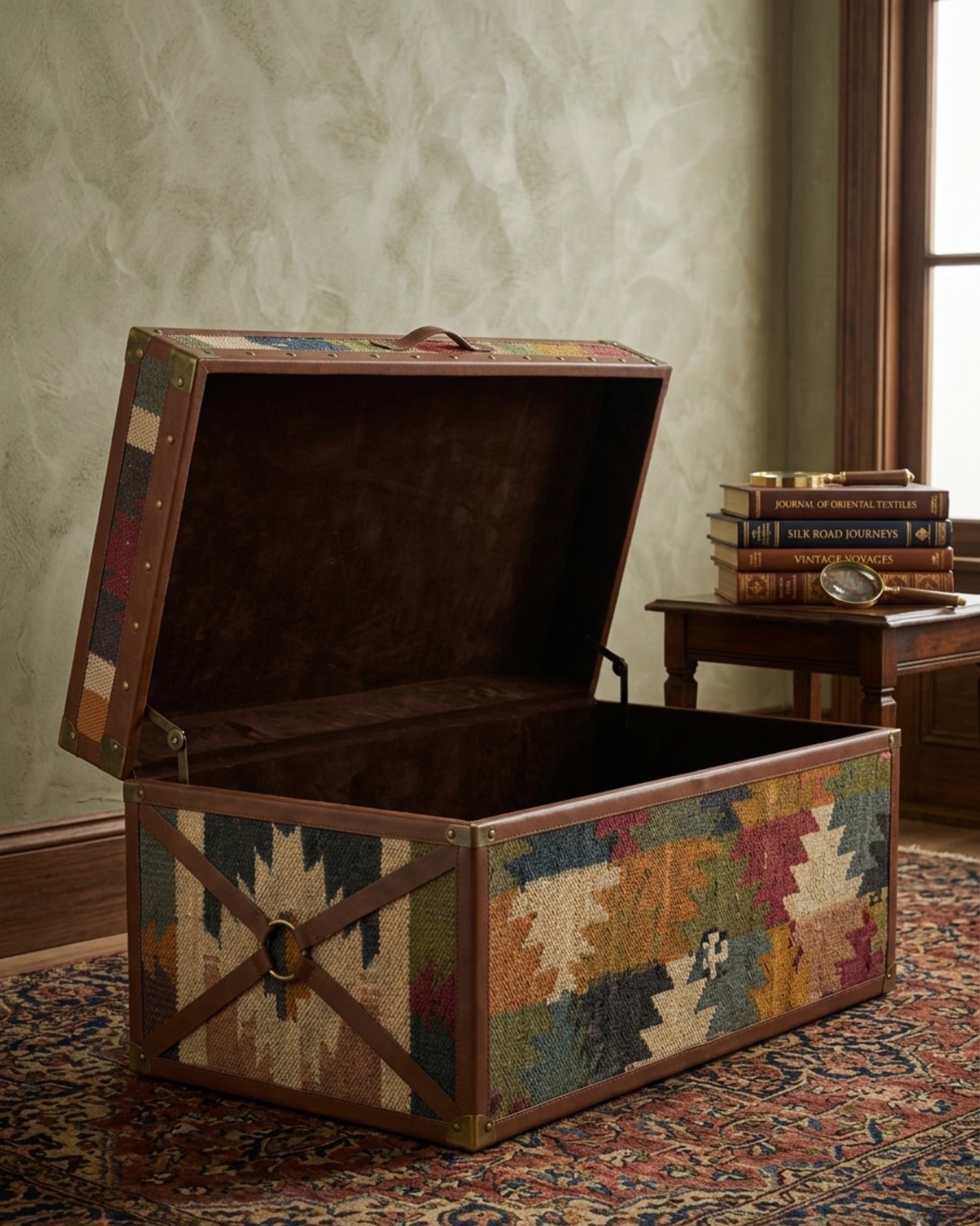 Aurum Kilim & Leather Trunk