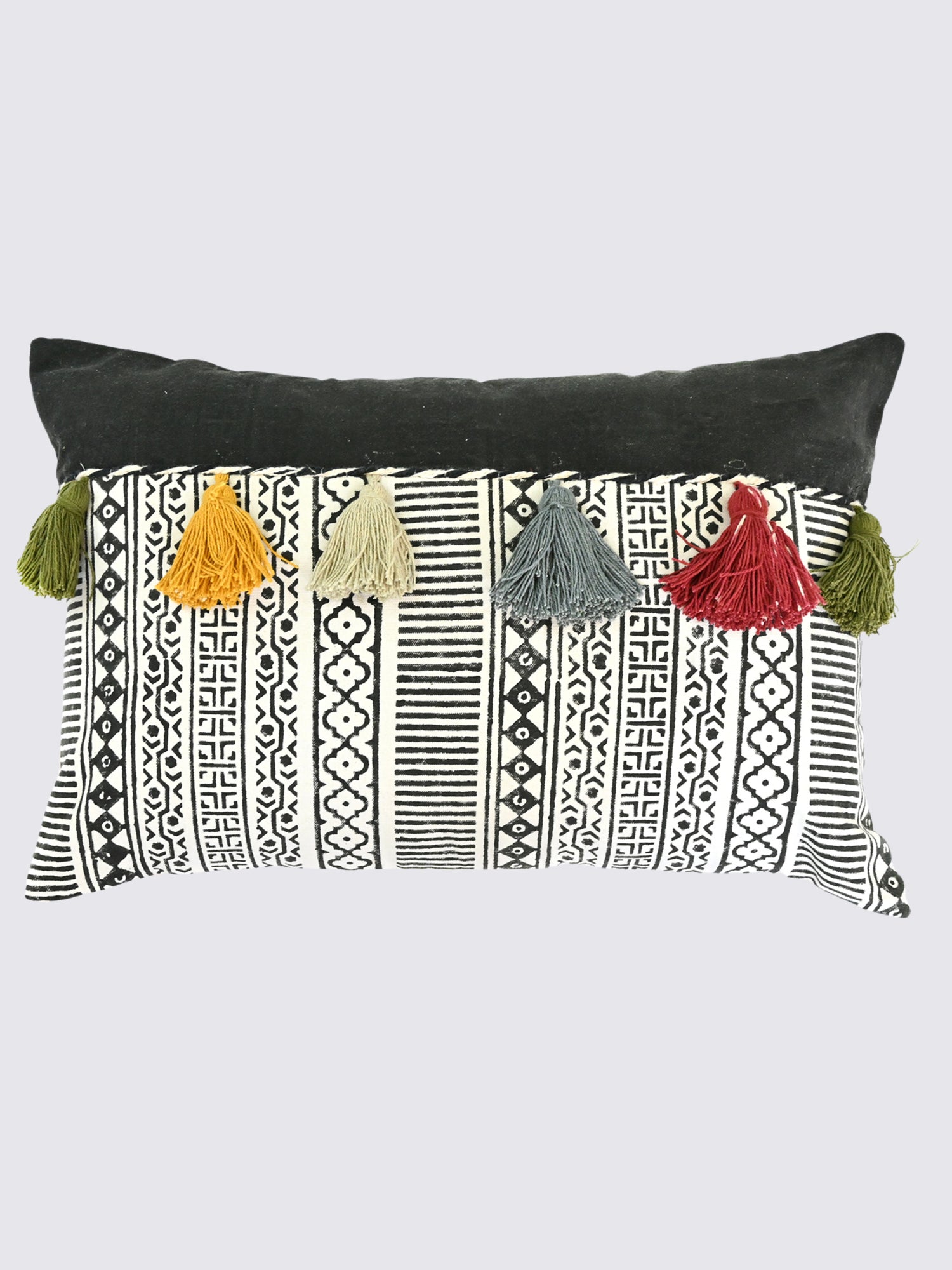 Zaha Block-Printed Lumbar Cushion Cover