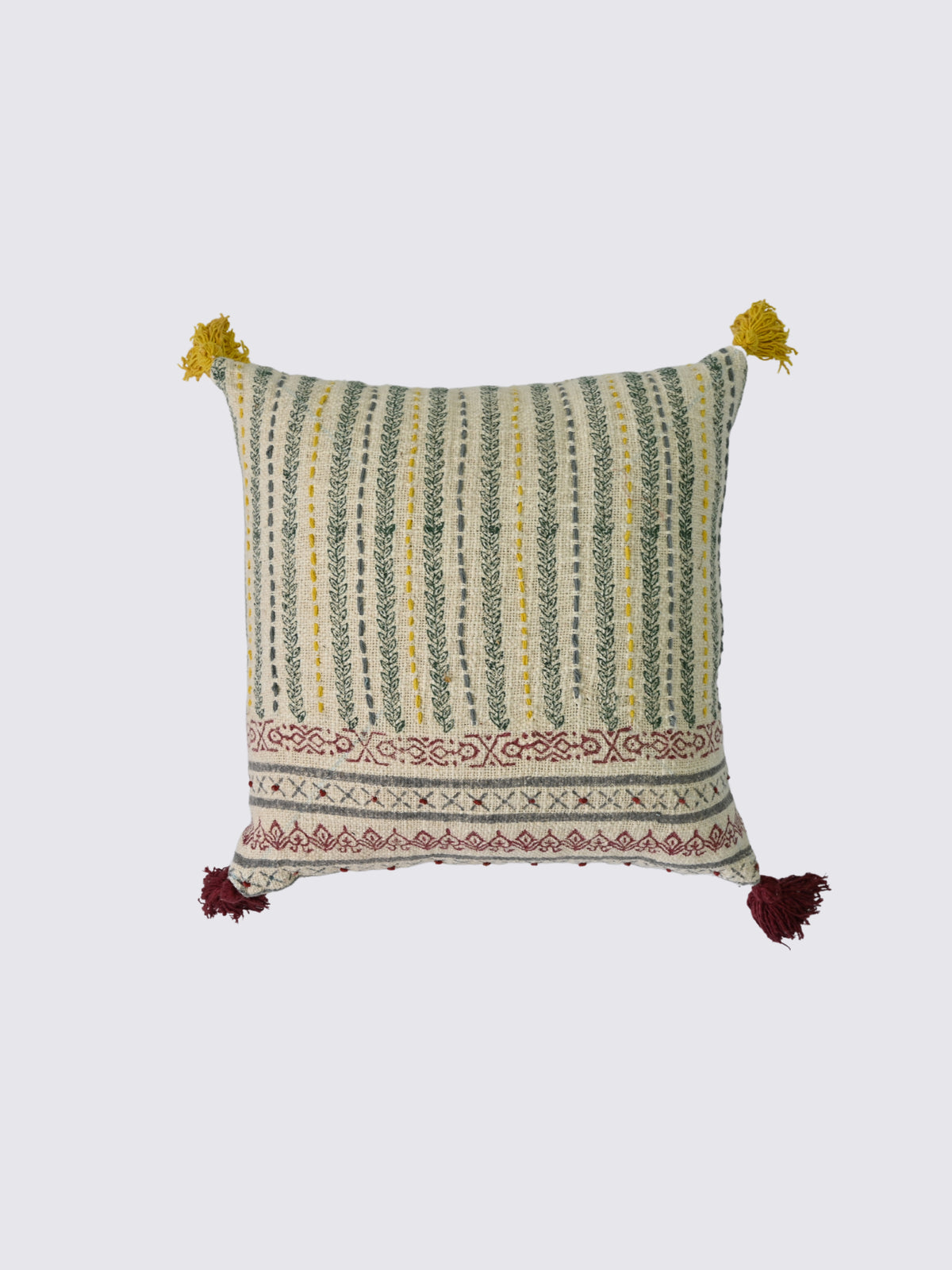 Lazuri Block-Printed Square Cushion Cover