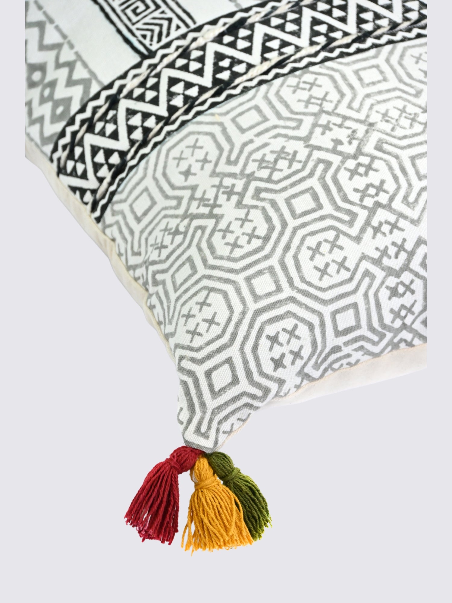 Zyra Block-Printed Square Cushion Cover
