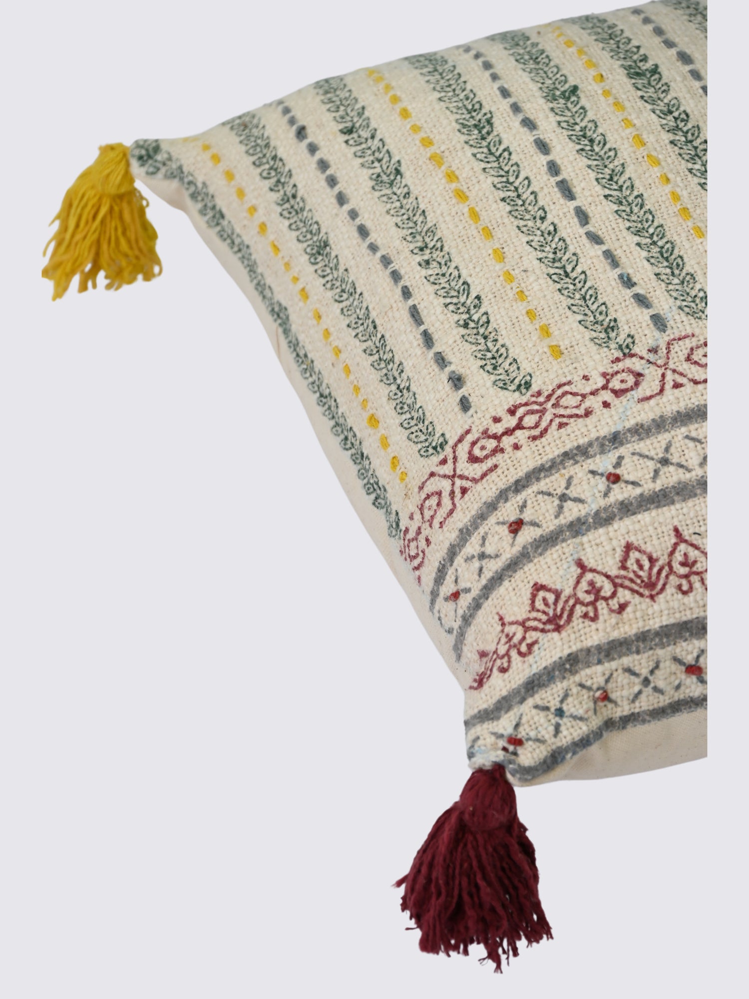 Lazuri Block-Printed Square Cushion Cover