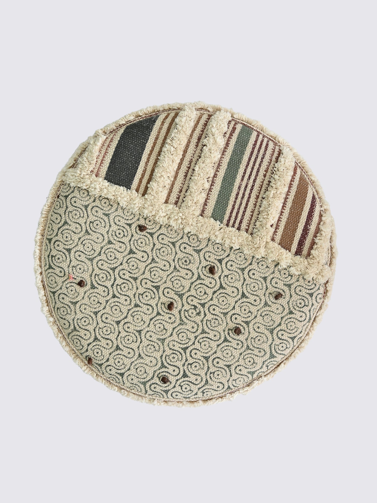 Handcrafted kilim cylindrical ottoman — Art Avenue
