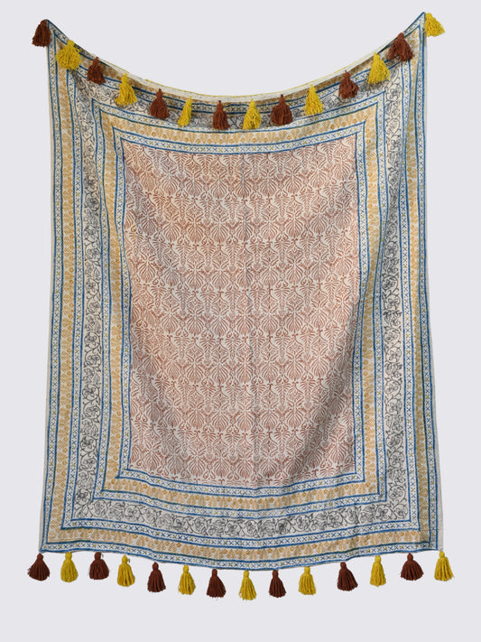 Serin Block-Printed Cotton Throw
