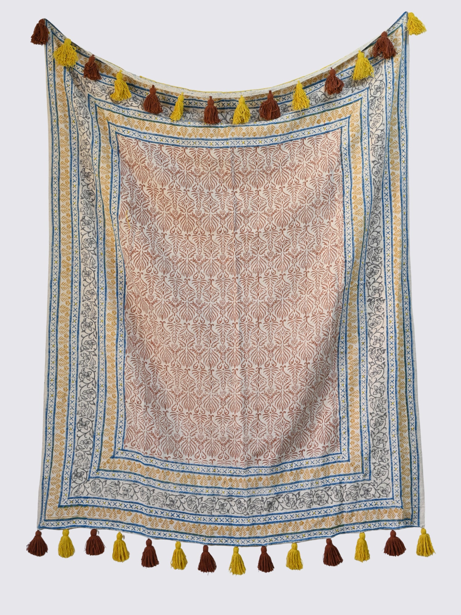 Serin Block-Printed Cotton Throw
