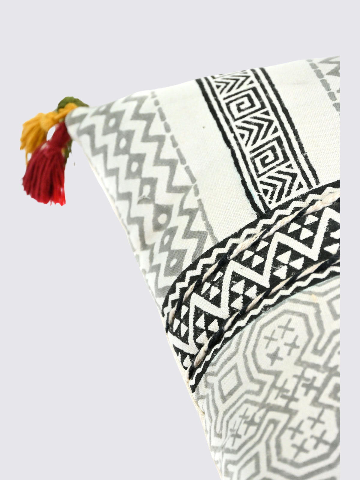 Zyra Block-Printed Square Cushion Cover