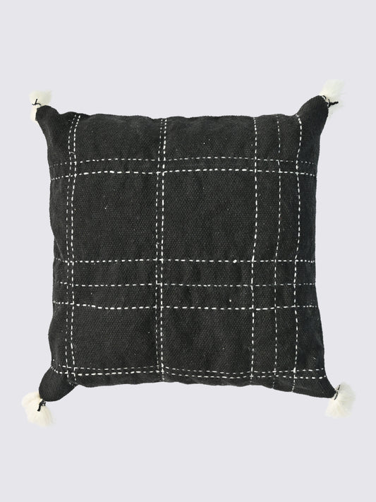 Noirloom Hand-Embroidered Square Cushion Cover