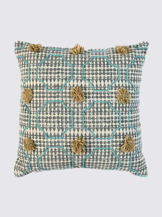 Elarin Block-Printed Square Cushion Cover