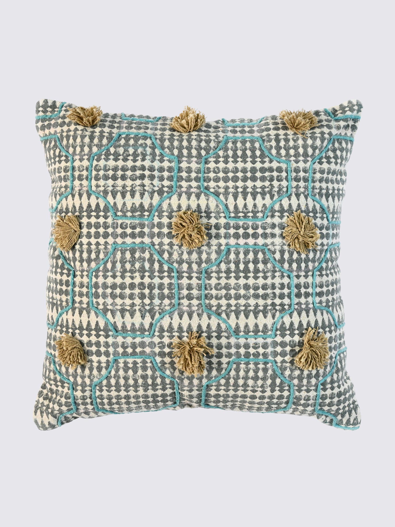 Elarin Block-Printed Square Cushion Cover