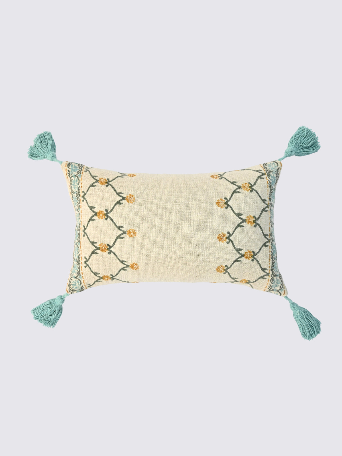 Vintflora Block-Printed Lumbar Cushion Cover