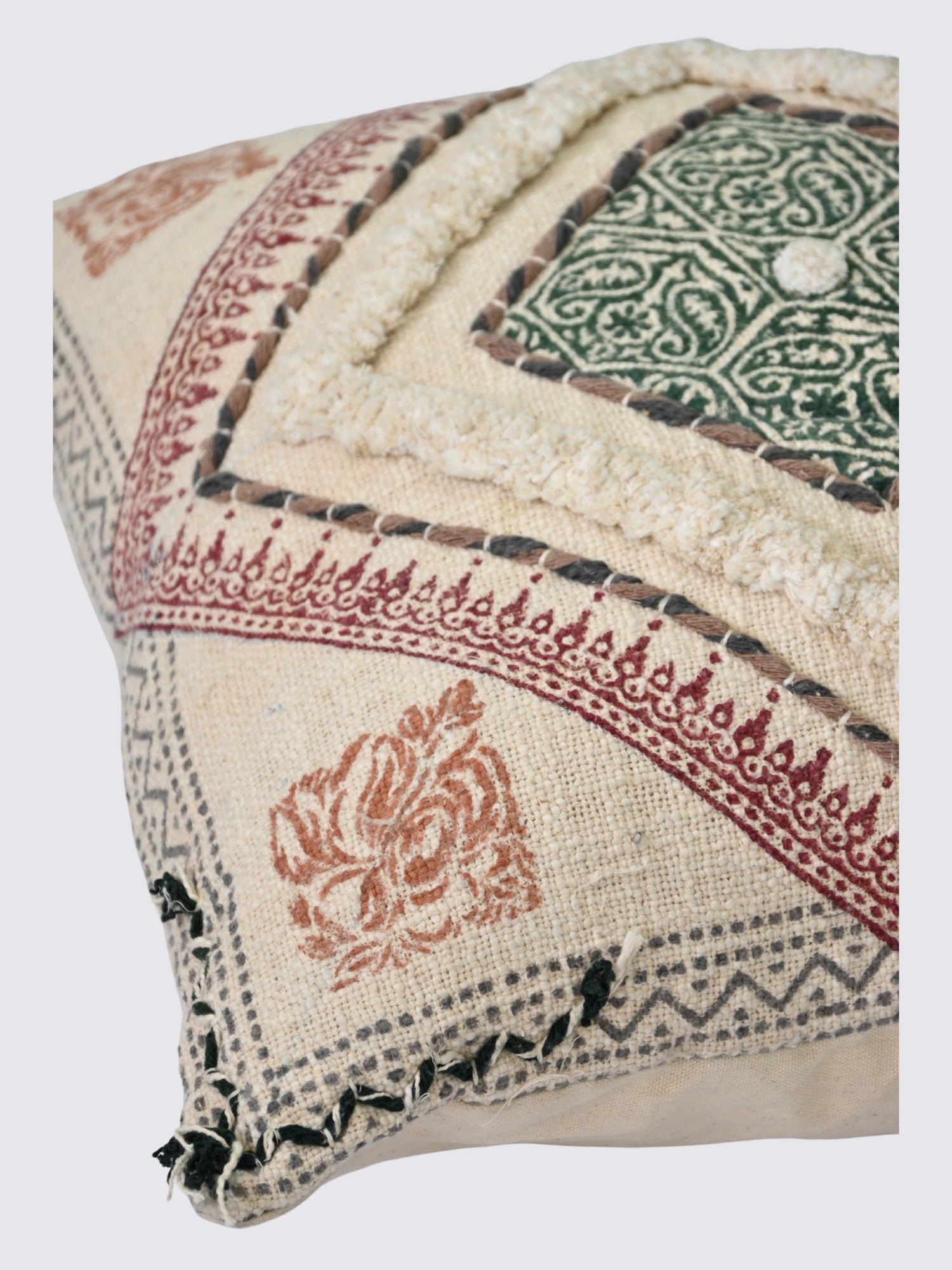 Ruvaya Block-Printed Square Cushion Cover