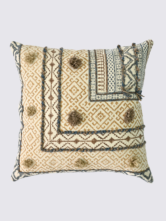 Thara Block-Printed Square Cushion Cover