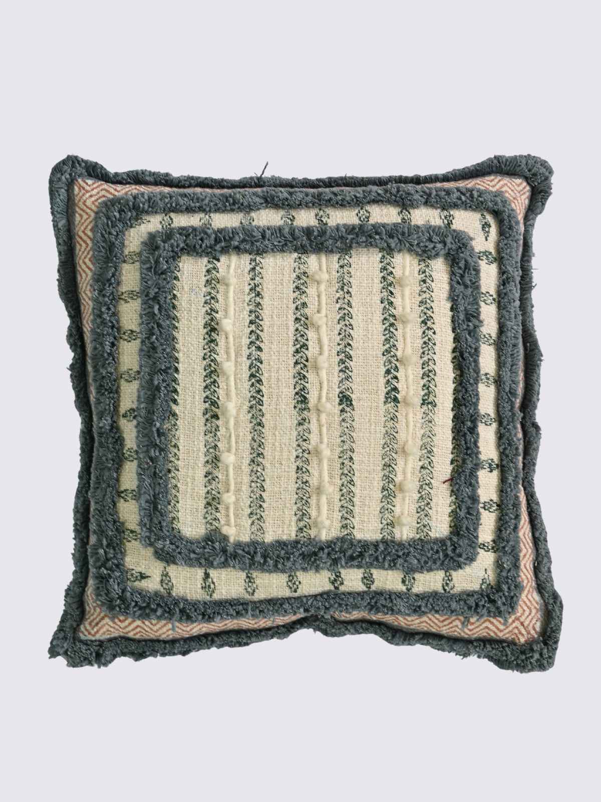 Elanir Block-Printed Square Cushion Cover