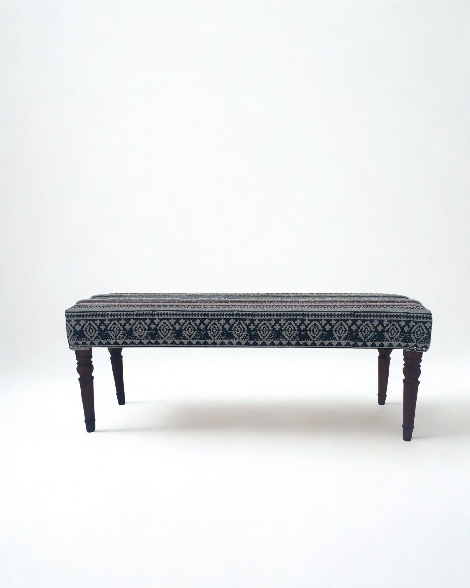 Kilim bench side view — Art Avenue