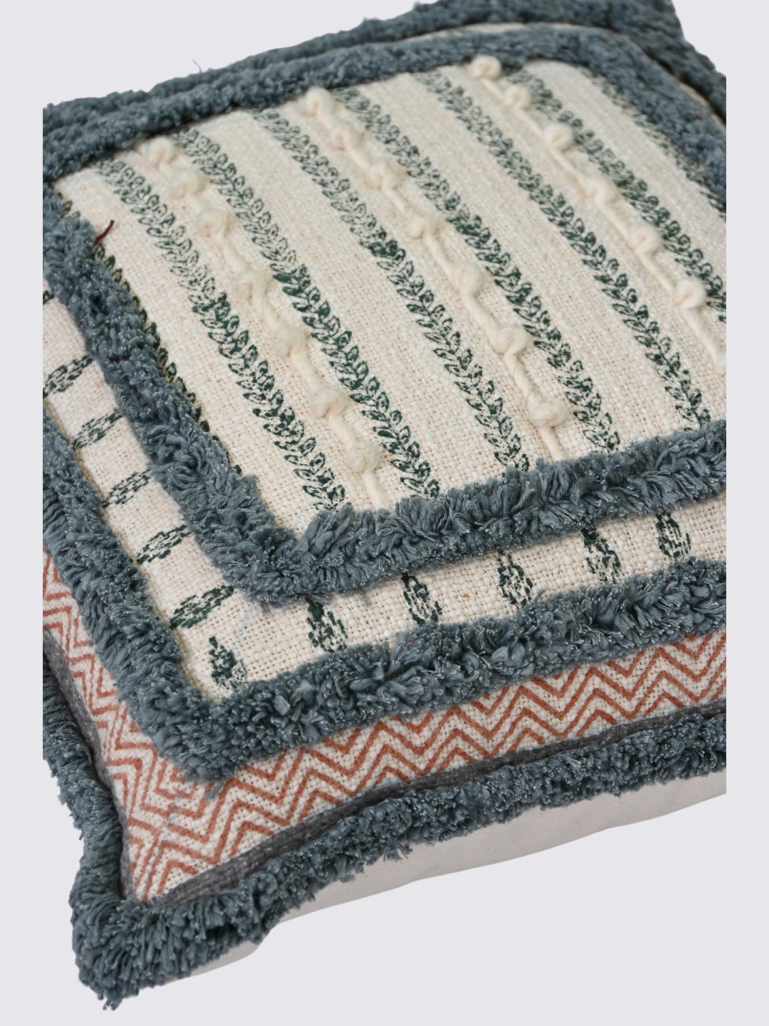Elanir Block-Printed Square Cushion Cover