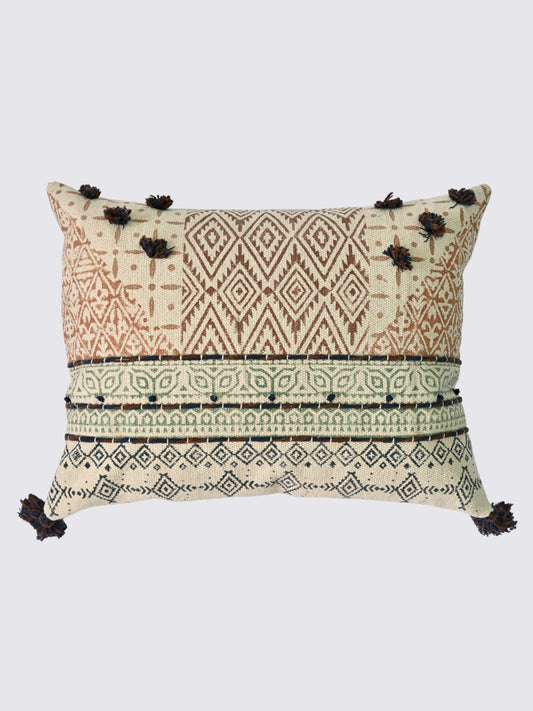 Ruvaa Block-Printed Lumbar Cushion Cover
